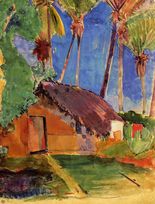 Поль Гоген Хижина под кокосовыми пальмами-1894